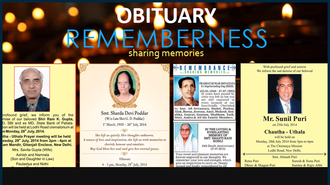 Obituary Sample newspaper Advertisement